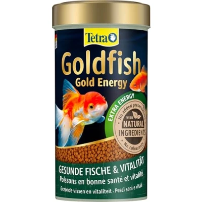 Abbildung von Tetra Goldfish Gold Energy Premium Granulat Fischfutter für mehr Energie und Vitalität, alle Goldfische andere Kaltwasserfische, 250 ml Dose