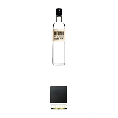 Abbildung von Partisan Vodka 50 Prozent 0,5 Liter + Schiefer Glasuntersetzer eckig ca. 9,5 cm Durchmesser