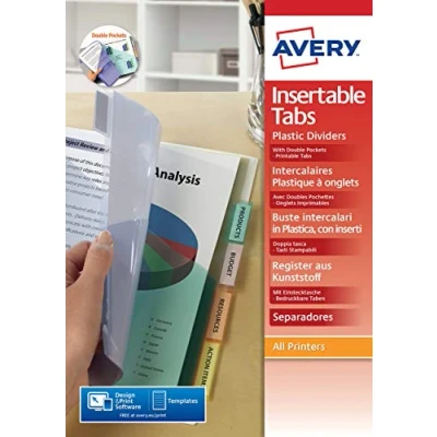 Abbildung von Avery 803789 Plastik Register 6 Tabs personalisierbar