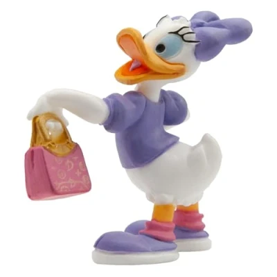Abbildung von Bullyland 15343 Spielfigur Walt Disney Daisy Duck mit Tasche, ca. 6,5 cm, detailgetreu, ideal als kleines Geschenk für Kinder ab 3 Jahren