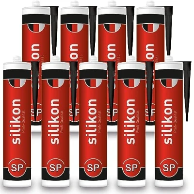 Abbildung von Sanitär Silikon 310 ml Kartusche schwarz, Fugendichtmasse für Bad, Dusche, Küche, wasserfest mit Schutzeffekt, Schimmelresistent, UV und witterungsbeständig (9)