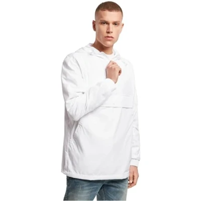 Abbildung von Build Your Brand Mens BY096 Basic Pull Over Jacket Windbreaker, White, XL