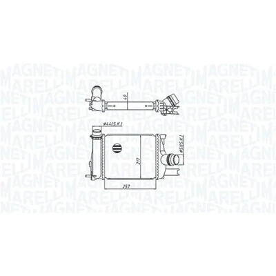 Abbildung von MAGNETI MARELLI 351319205390 Ladeluftkühler RENAULT: Captur, Clio 4 Schrägheck, DACIA: LOGAN MCV 2, SANDERO 2