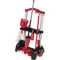 Abbildung von Casdon Henry &amp; Hetty Spielzeug Putzwagen Rotes Spielset im Design mit Mopp, Besen, Kehrschaufel und Zubehör Kinder Reinigungswagen Set Für ab 3 Jahren
