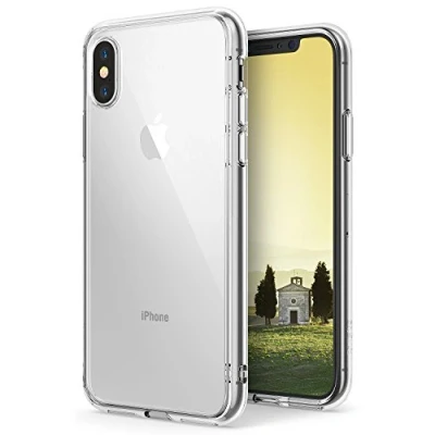 Abbildung von Ringke Fusion Kompatibel mit iPhone X Hülle, Transparent Hart PC Rückseite Kratzfest TPU Rahmen Silikon Dämpfer Case Handyhülle [Kabellos Laden Kompatibel] Dünn 10 Schutzhülle Durchsichtig