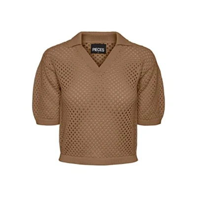 Abbildung von PIECES Damen Pclaya 2/4 Knit Poloshirt, Thrush, M EU