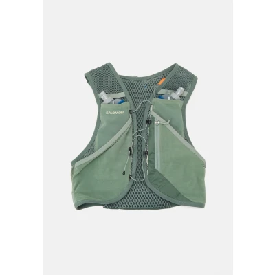 Abbildung von Salomon Active Skin 4 Unisex Hydrationsweste Trail running Wandern MTB mit Hydrationsflaschen, Einfache Flüssigkeitszufuhr, Präzise Passform, Optimierte Verstaumöglichkeiten, Grün, XS
