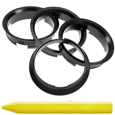 Abbildung von 4X Zentrierringe Schwarz 63,4 mm x 60,1 + 1x Reifen Kreide Fett Stift