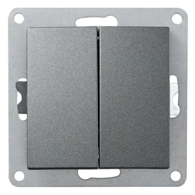 Abbildung von McPower Steckdose Serien Schalter &quot;Flair&quot;, 2 fach, 250V /10A, UP, anthrazit
