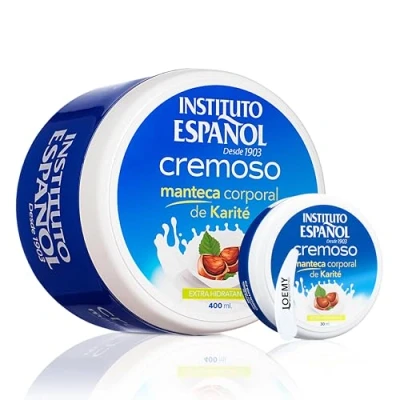 Abbildung von Instituto Español Körpercreme mit Sheabutter Vitamin ADEF, Feuchtigkeitsspendende Pflege trockener, rissiger Haut Feuchtigkeitscreme für trockene Haut, set 430ml