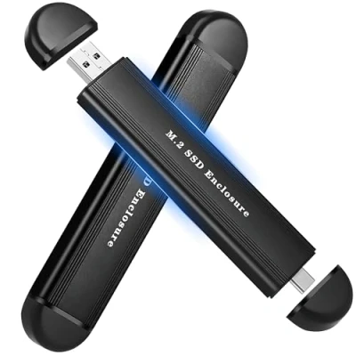 Abbildung von Reagle 2 in 1 SSD NVME M.2 USB &amp; C 3.2 Gehäuse Aluminium, 10Gbps, Werkzeuglose Installation, Plug Play, Kompatibel mit M/B+M Key, 2242/2260/2280