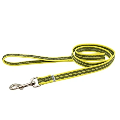 Abbildung von Gummierte Leine mit Handschlaufe neon gelb, 120 cm (1,2 m)