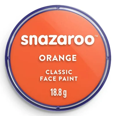 Abbildung von Snazaroo 1175553 Kinderschminke, hautfreundliche hypoallergene Gesichtschminke auf Wasserbasis, wasservermalbar, parabenfrei, 75ml Topf Orange