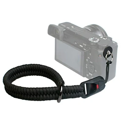 Abbildung von VKO Kamera Handschlaufe Kameragurt Handgelenk Schlaufe Schnellverschluss Trageschlaufe geeignet für DSLR SLR oder spiegellosen Kameras (Schwarz)