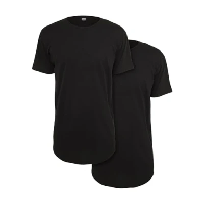 Abbildung von Urban Classics Herren Shaped Long Tee 2 Pack T Shirt, black, XS