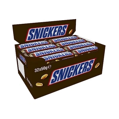 Abbildung von SNICKERS Schokoladenriegel, Single Pack, 32 x 50 g (1.600 g)
