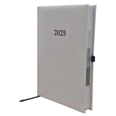 Abbildung von ADINA Buchkalender 2025 Chefplaner A5 weiss metallic 1 Tag Seite
