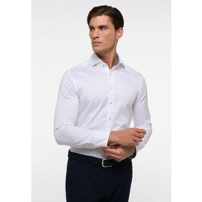 Abbildung von ETERNA Slim Fit 1863 Hemd Langarm Haifischkragen Twill weiß Größe 41
