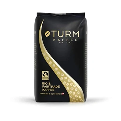 Abbildung von Turm Kaffee Bio &amp; Fairtrade 1000g ausgewogene Bohnenkaffee Mischung für Siebträger Vollautomat ganze geröstete Kaffeebohnen aus 100% Arabica Bohnen