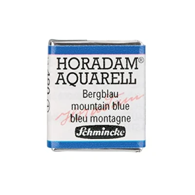 Abbildung von Schmincke HORADAM® AQUARELL feinste Künstler Aquarellfarben, 480 Bergblau, 14 044, 1/2 Näpfchen