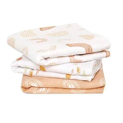 Abbildung von aden + anais musy Spucktücher, Mulltücher Set für Neugeborene &amp; Kleinkinder, 100% Baumwolle Mehrzweck Babytücher Mädchen Jungen, 70x70cm, 3er Pack, Keep Rising