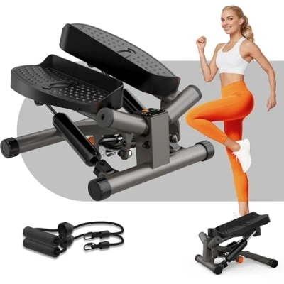 Abbildung von Niceday Twist Stepper für Zuhause Swing mit Power Ropes Hometrainer LCD Display 2 in 1 Trainingsgerät bis 100kg Bein/Arm Trainer (Twist Bändern)