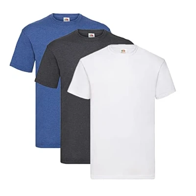 Abbildung von Fruit of the Loom Valueweight T Shirt Diverse Farbsets S M L XL XXL 3XL 4XL 5XL (3XL, 1x Retro Royal + Dark Heather Weiss 1HL Kauf Notizblock)