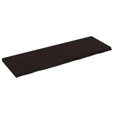 Abbildung von vidaXL Wandregal, Holzregal Regal Handgefertigt mit Baumkante, Wandboard Regalbrett Scharnierdesign, Bücherregal Hängeregal, Dunkelbraun 120x40x(2 4) cm Massivholz Eiche Behandelt