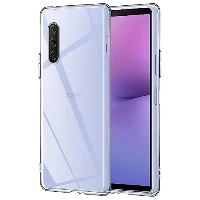 Abbildung von Verco Handyhülle für Sony Xperia 10 V Case, Handy Cover 2023 Hülle Transparent Dünn Klar Silikon, durchsichtig