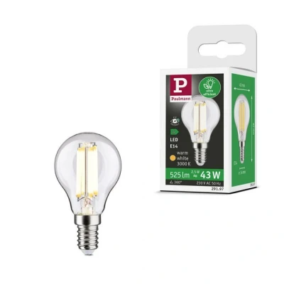 Abbildung von Paulmann LED Leuchtmittel Eco Line Filament 230V Tropfen E14 1er Set 525lm 2,5W 3000K Klar, E14, 1 St., Warmweiß