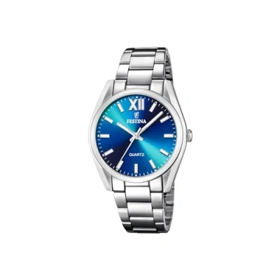 Abbildung von Festina Quarzuhr Damenuhr Edelstahl silber, (Analoguhr), Damen Armbanduhr rund, Edelstahlarmband Casual