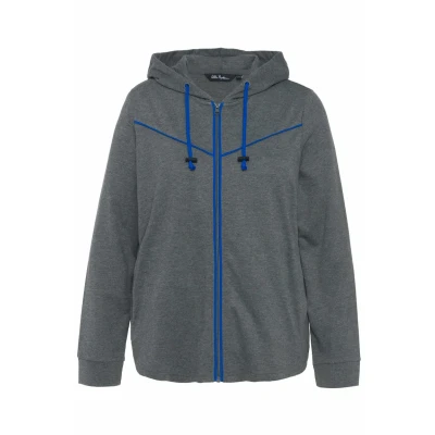 Abbildung von Ulla Popken Sweatjacke, Damen, Größe: 46/48, Blue