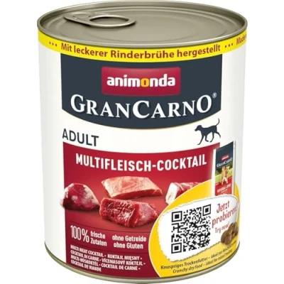 Abbildung von animonda GranCarno Hundefutter, Nassfutter für erwachsene Hunde, verschiedene Sorten 6 x 800 g Multi Fleischcocktail