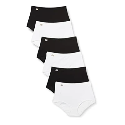 Abbildung von Playtex Damen Maxi Coton Stretch x6 Slip, White/Black, 4XL