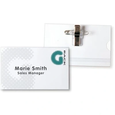 Abbildung von Tarifold Namensschild 75x40mm Kombiklemme transparent VE=50 Stück