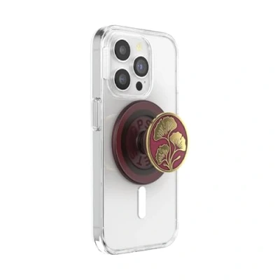 Abbildung von PopSockets: PopGrip Round für MagSafe Inklusive Adapterring Ausziehbarer Sockel und Griff mit einem Austauschbarem Top Smartphones Hüllen Ginkgo Oxblood