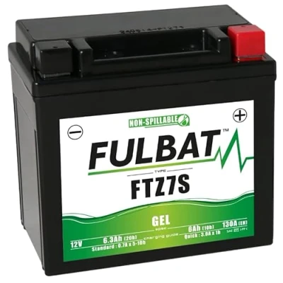Abbildung von FULBAT Motorradbatterie FTZ7S / YTZ7S, 12 V, 6,3 Ah, 130 A