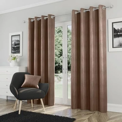 Abbildung von Enhanced Living Goodwood Vorhänge mit Ösen, wärmeisolierend, energiesparend, geräuschreduzierend, 117 x 137 cm, bronzefarben