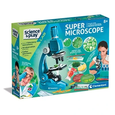 Abbildung von Clementoni Super Mikroskop Set: wissenschaftliche Experimente Kit für Kinder, Vergrößerung bis zu 1200x! (8+ Jahre)
