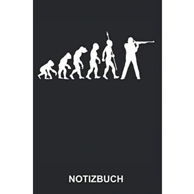 Abbildung von Notizbuch: Sportschützen Gewehr Schießen Schießsport Schützenverein Schützenzunft Evolution Lustig Witzig Notizbuch, Tagebuch, Notizheft, ... Seiten liniert Softcover weißes Papier