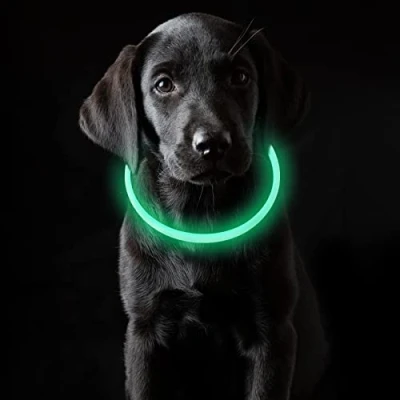 Abbildung von Coolzon LED Leuchthalsband Hundehalsband Aufladbar, Wasserdicht Halsband Hund 3 Modi, Leuchtband Längenverstellbareres Super Helle Kalsband Katze und Hunde Klein Groß Mittel, Grün