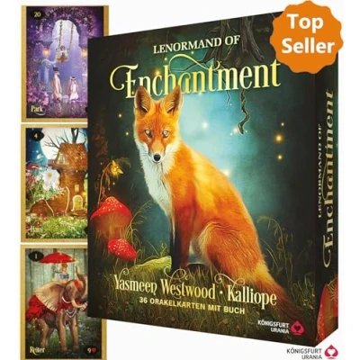 Abbildung von Lenormand of Enchantment Zauberhafte Orakelkarten im Fantasy Style: 36 Karten mit Goldschnitt und 208 seitiges Buch