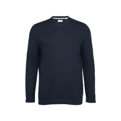 Abbildung von s.Oliver Strukturierter Pullover MIT Vausschnitt Strickpullover, Herren, Größe: 5XL, Navy