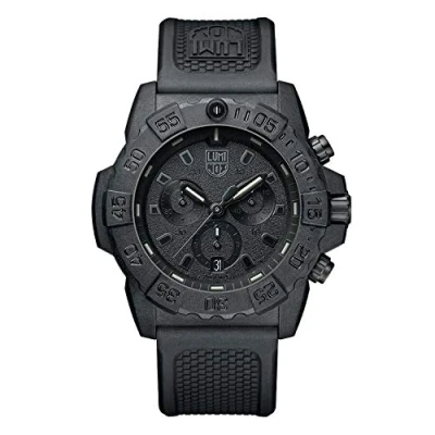 Abbildung von Luminox Navy SEAL Blackout XS.3581.BO Herrenuhr 45mm Taucheruhr in Schwarz mit Datumsanzeige Chronograph 200m wasserdicht