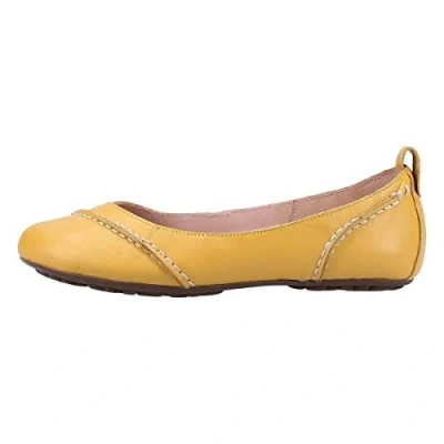 Abbildung von Hush Puppies Janessa Leder Damen Gelbe Flats