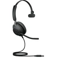 Abbildung von Jabra Evolve2 40 SE Kabelgebundenes Mono Headset mit Geräuschunterdrückung und 3 Mikrofon Technologie USB A Kabel für MS Teams zertifiziert, auch anderen Plattformen kompatibel Schwarz