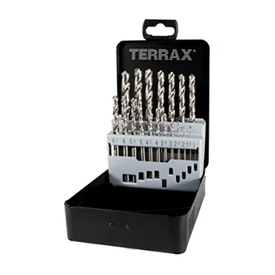 Abbildung von Terrax A214214 Spiralbohrersatz geschl. 19 teilig Stahlblechkassette