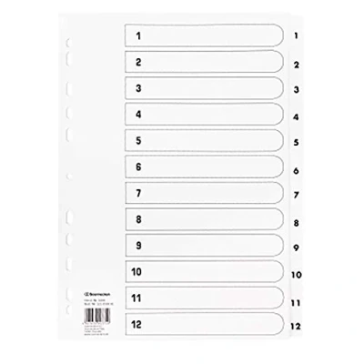 Abbildung von Soennecken Register Mylar 1606 1 12 weiß