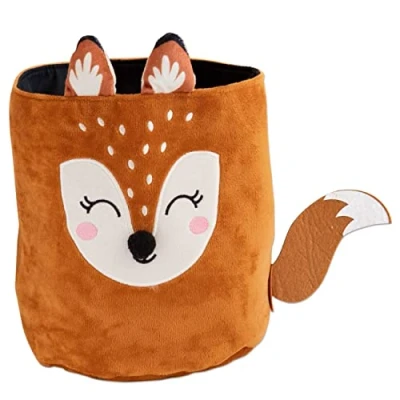 Abbildung von Papierdrachen Stoff Utensilo Motiv Fuchs Aufbewahrung für Spielzeug Kinderzimmer Dekoration Spielzeugkorb Stoffkörbchen aus Samt 21 cm Set 4