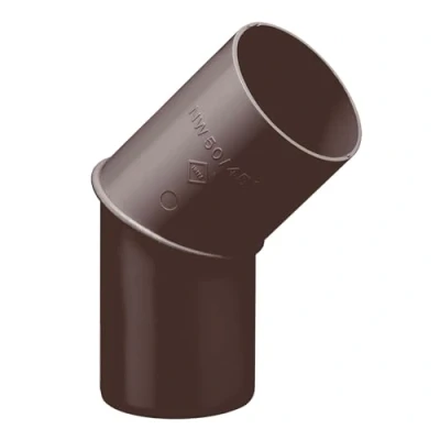 Abbildung von INEFA Regenrohrbogen 45 Grad für Fallrohr, PVC DN50 / 50mm Dunkelbraun Verbindungsstück Dachrinnenzubehör, einfache Steckmontage, Made in Germany